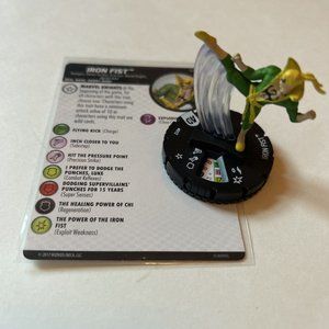 Heroclix IRON FIST w/ card- Limited Edition Promo-Marvel Comic Knights-Avengers